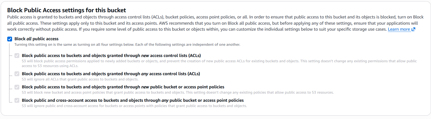 Block S3 Public Access