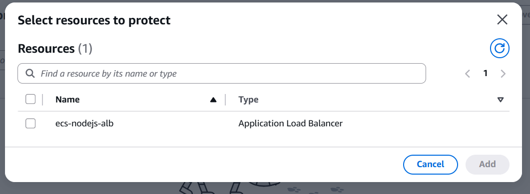 Associate Web ACL with ALB