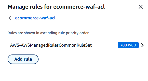 Add AWS Managed Rules